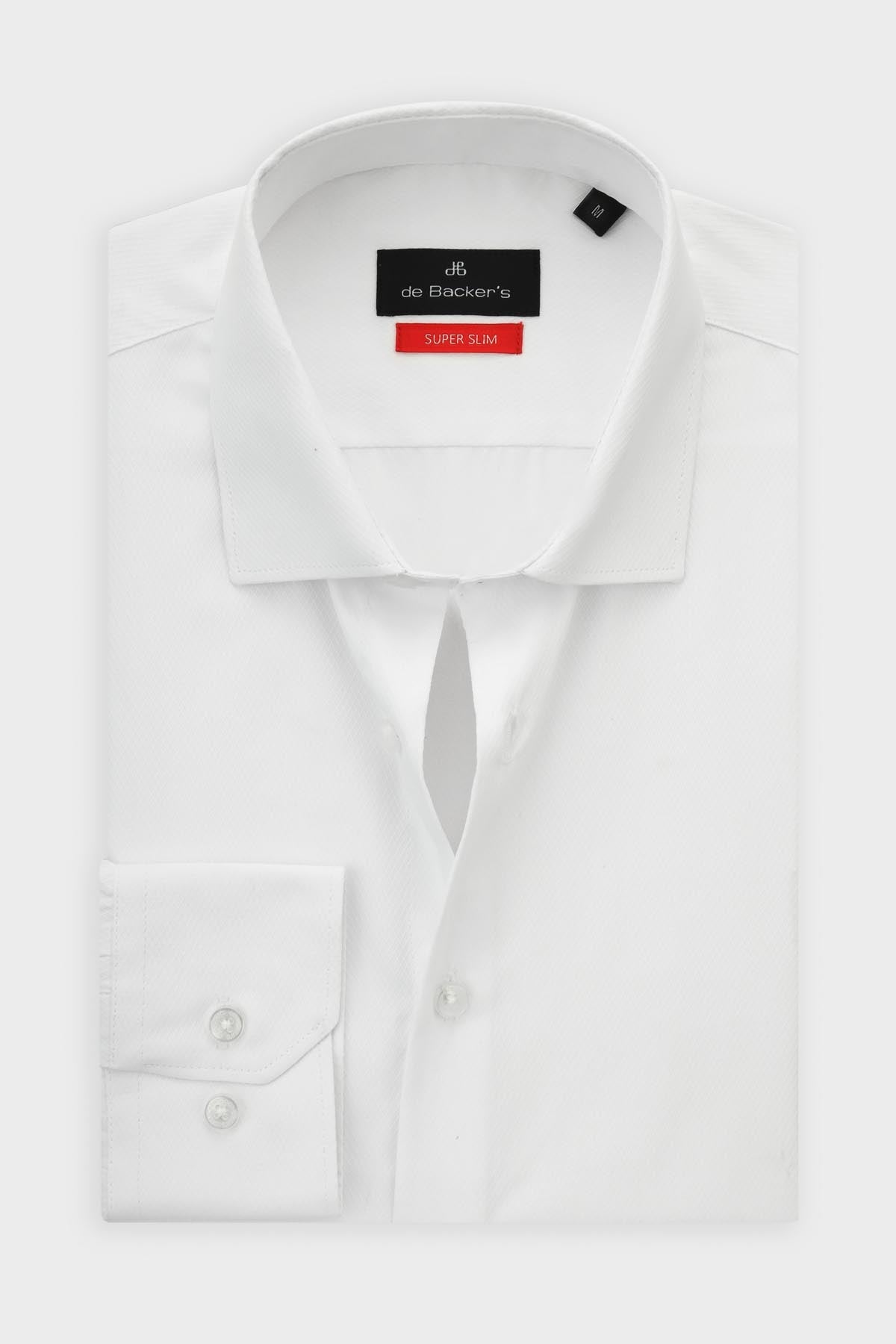 Jacquard White Super Slim Classic Shirt