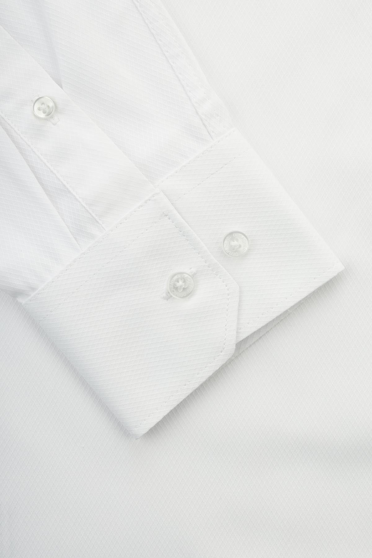 Jacquard White Super Slim Classic Shirt