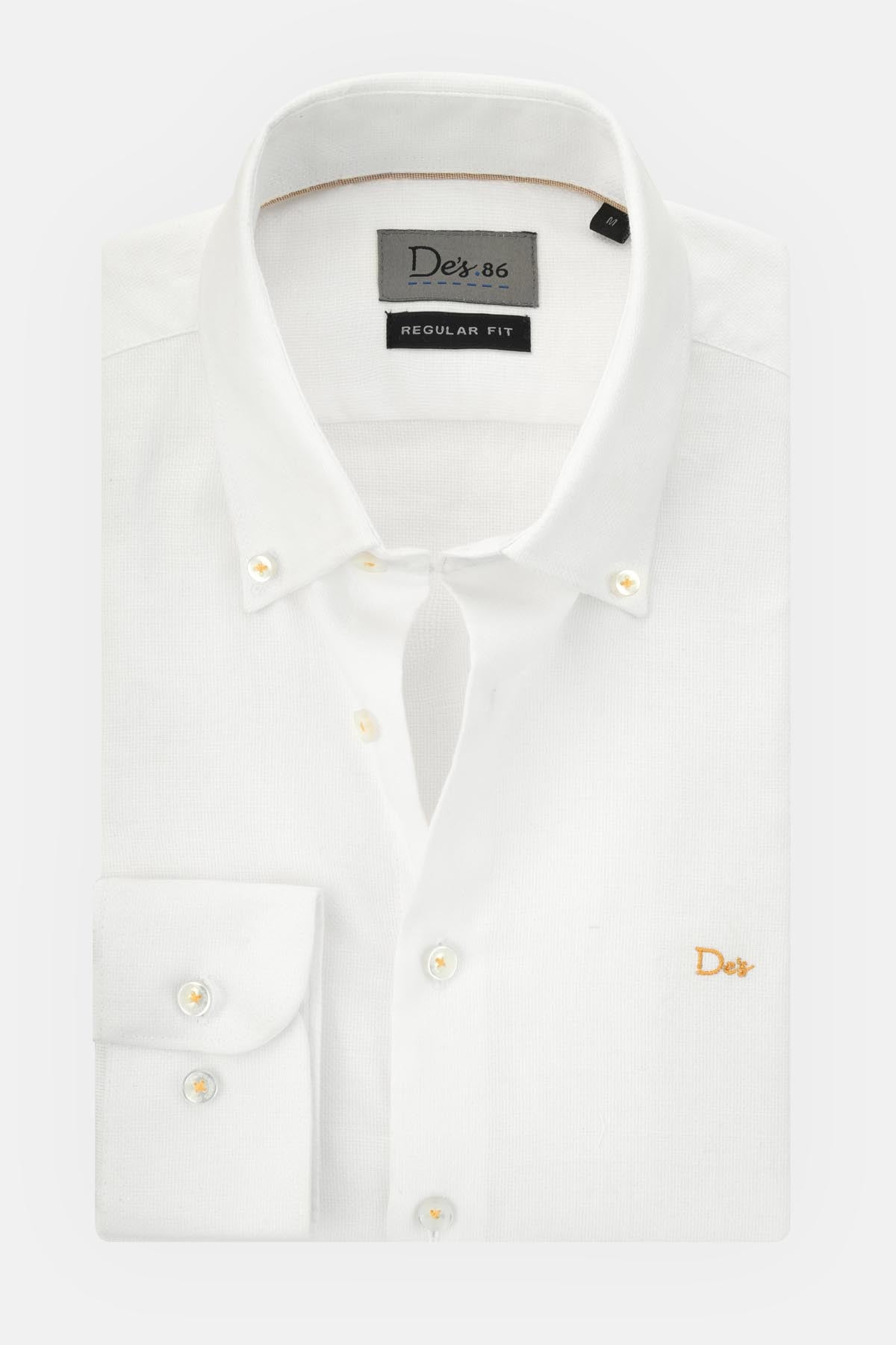 Pique  Cotton White Casual Shirt