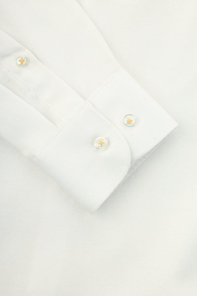 Pique  Cotton White Casual Shirt