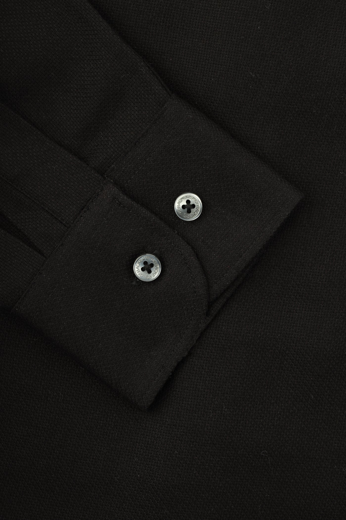 pique  Cotton Black Casual Shirt