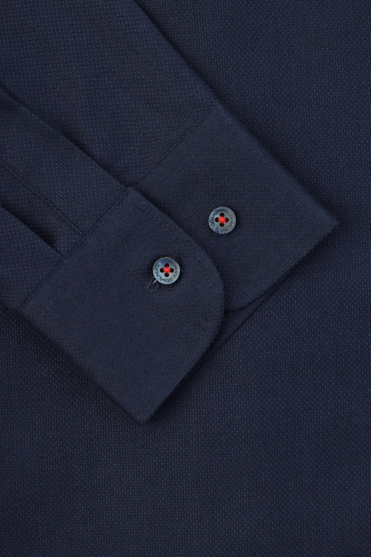 Rib Weave Oxford-Blue Cotton Casual Shirt