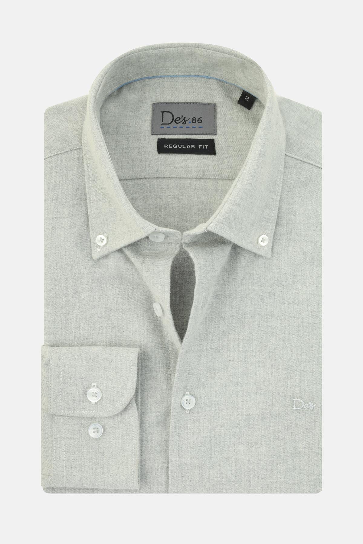 Jacquard Woven Cotton Gray Casual Shirt