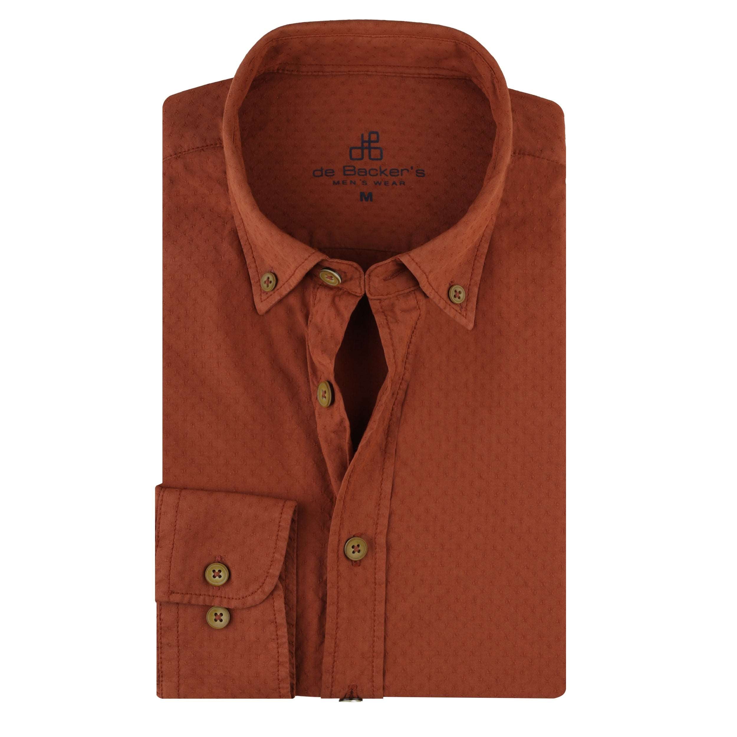 Brick coloured Casual Shirt - 1