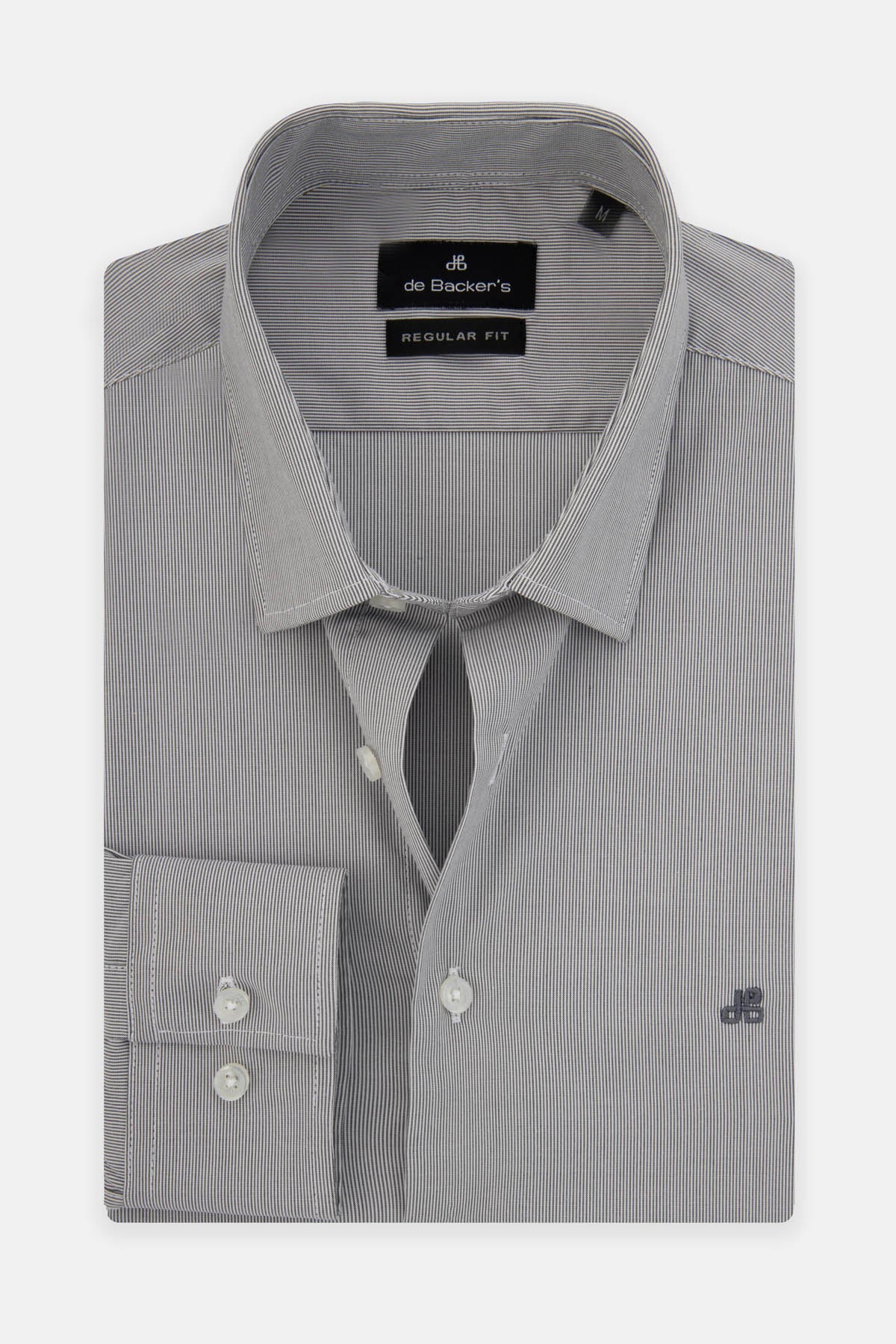 Striped Light Grey & White Bamboo Classic Shirt - 1