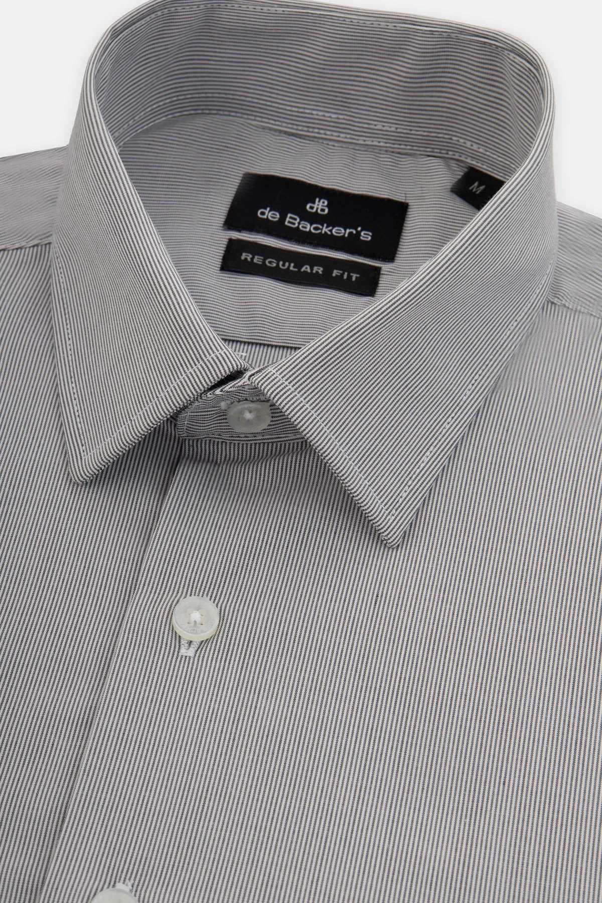 Striped Light Grey & White Bamboo Classic Shirt - 2