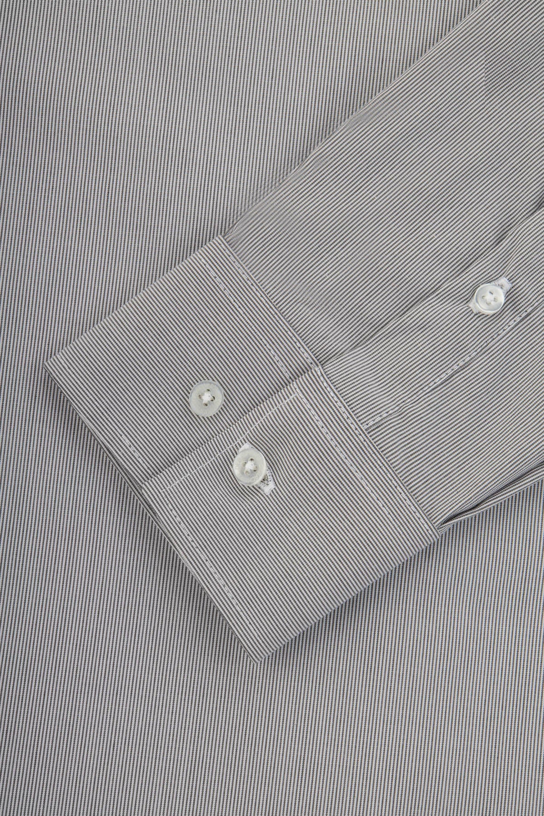 Striped Light Grey & White Bamboo Classic Shirt - 3