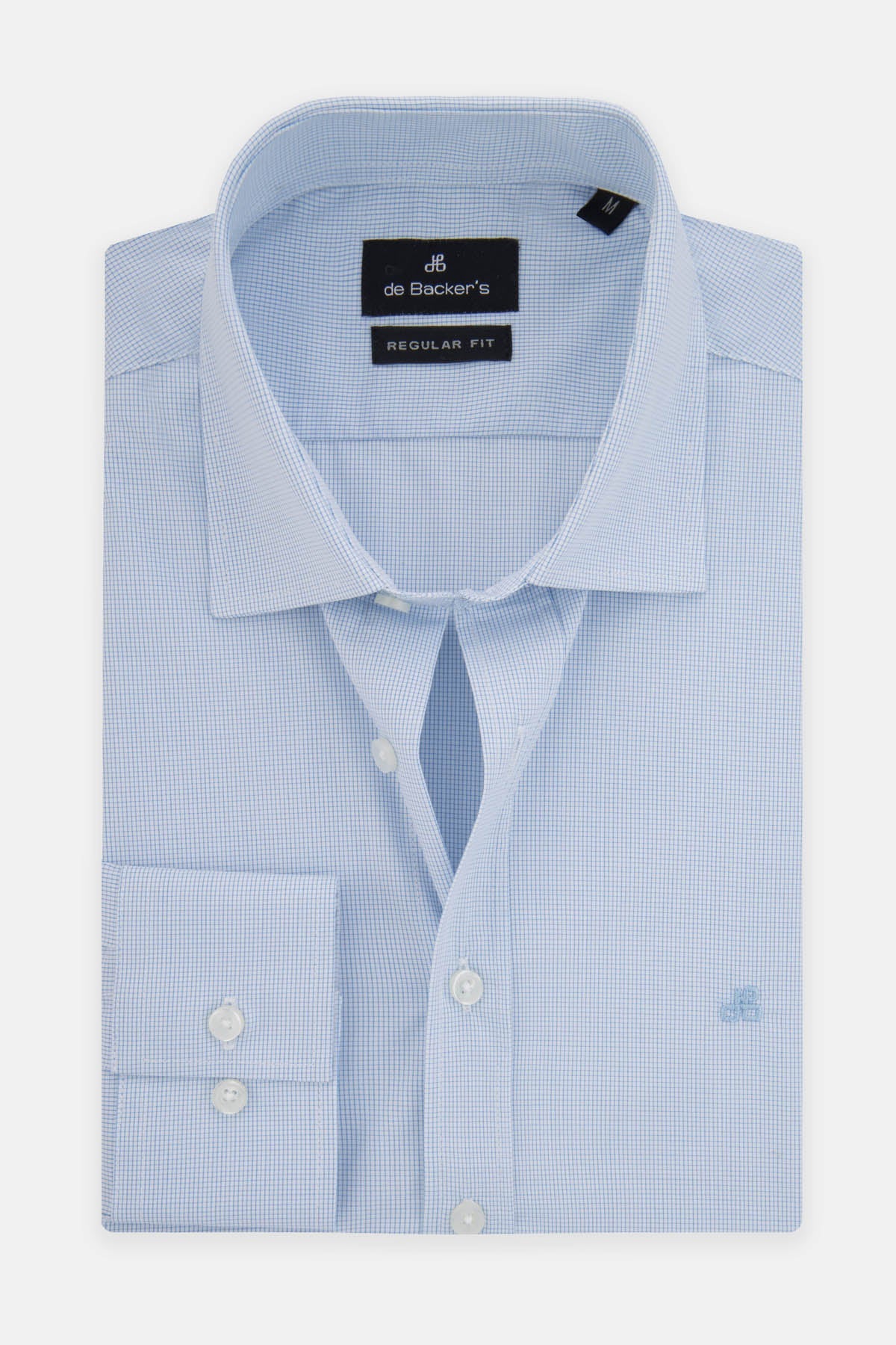 Checked Light-Blue & White Bamboo Classic Shirt - 1