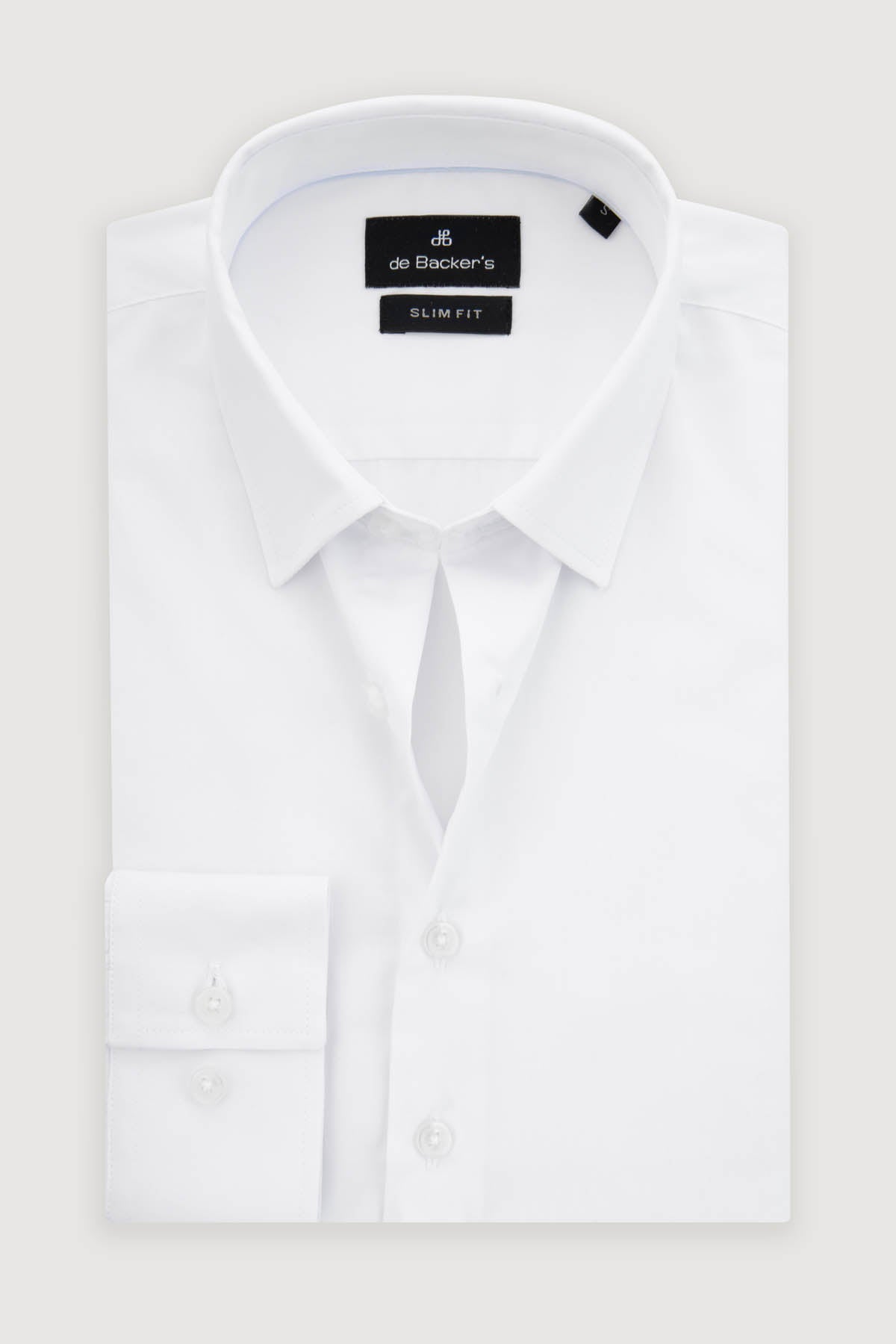 Solid White Slim Dacron Classic Shirt - 1