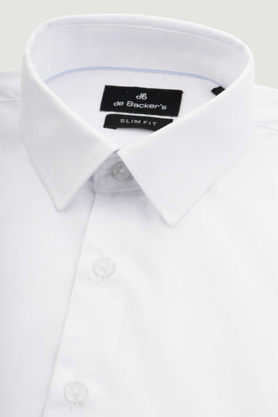 Solid White Slim Dacron Classic Shirt