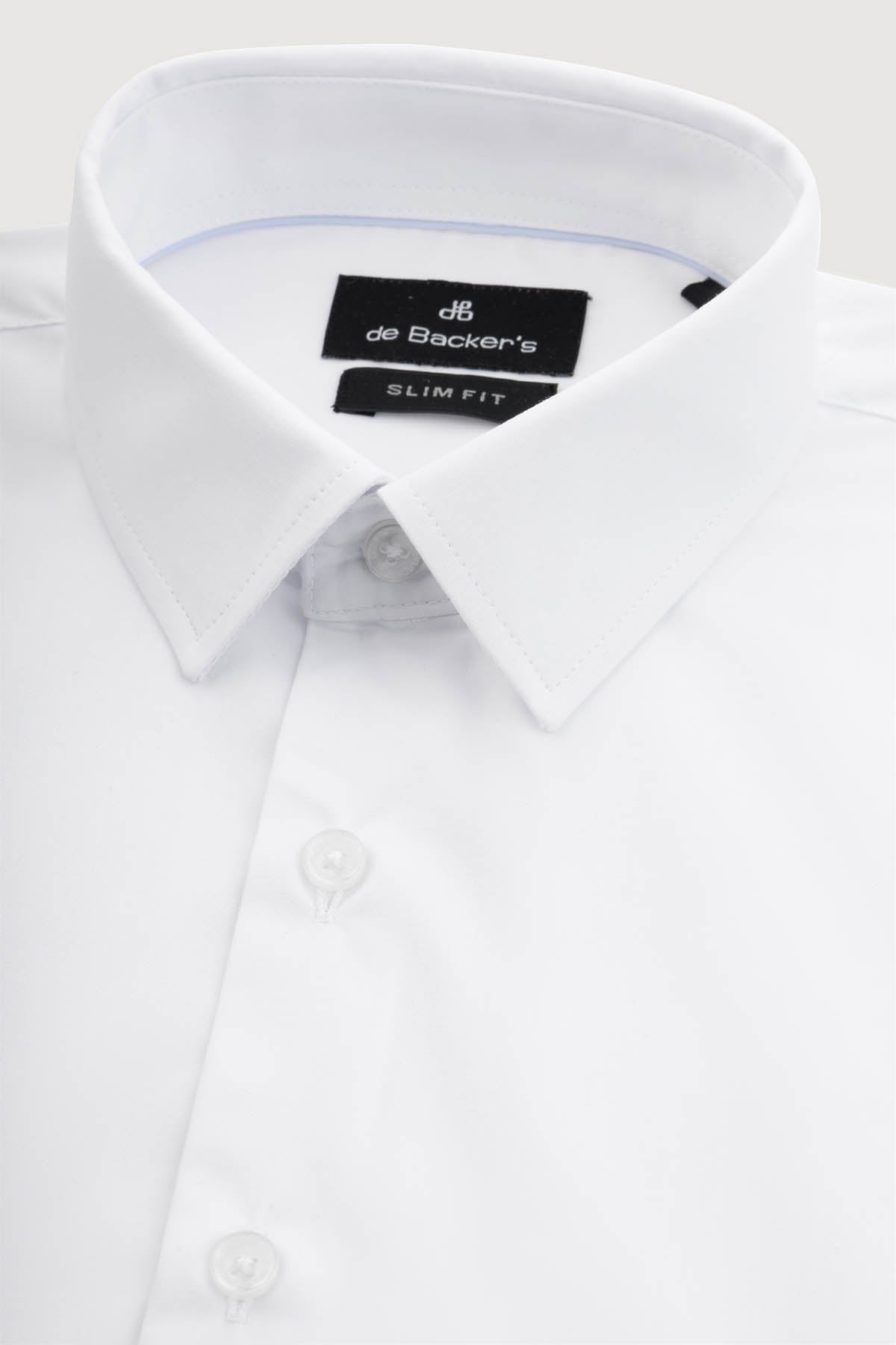 Solid White Slim Dacron Classic Shirt