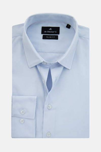 Solid Light Blue Slim Dacron Classic Shirt