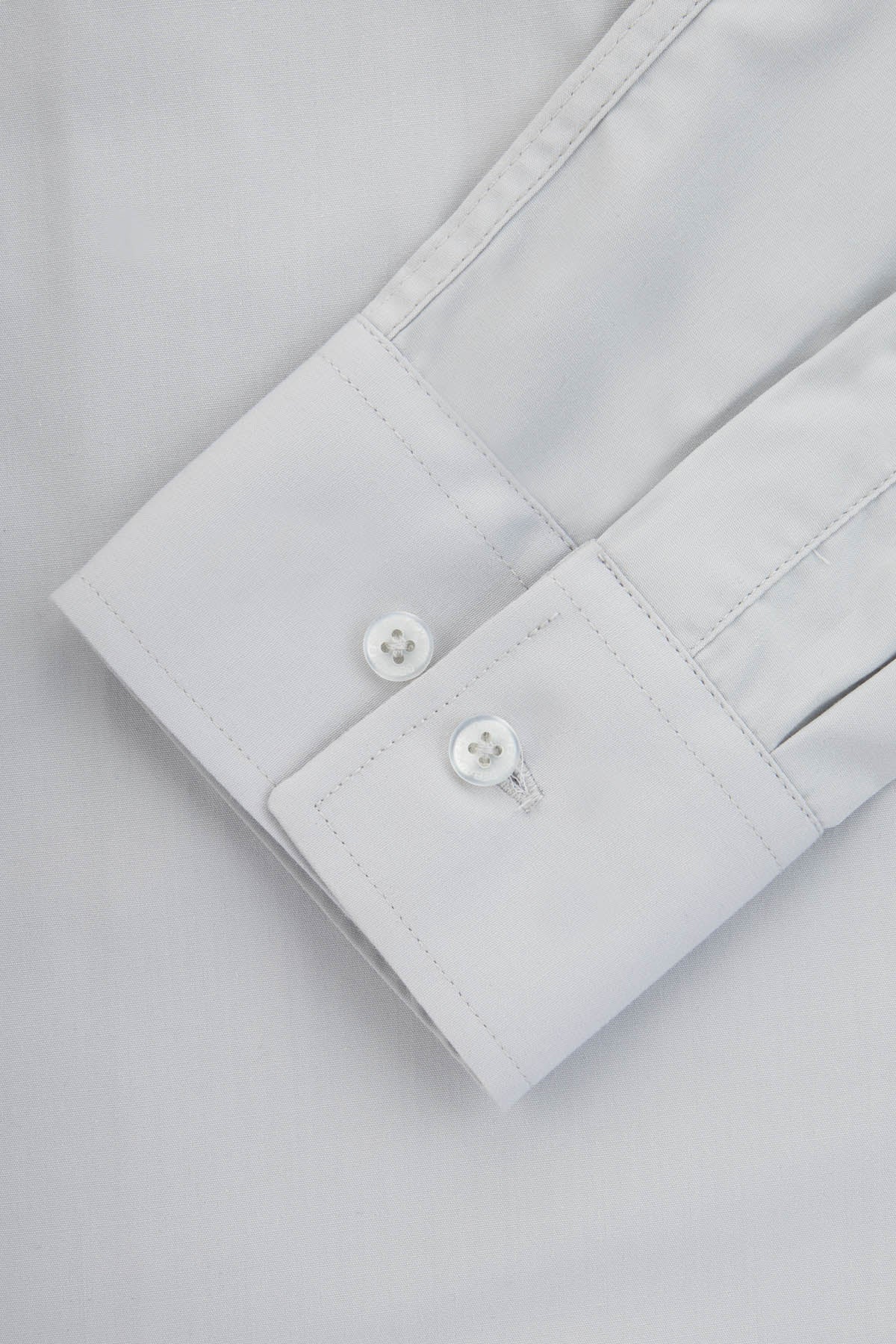 Solid Light Gray Slim Dacron Classic Shirt