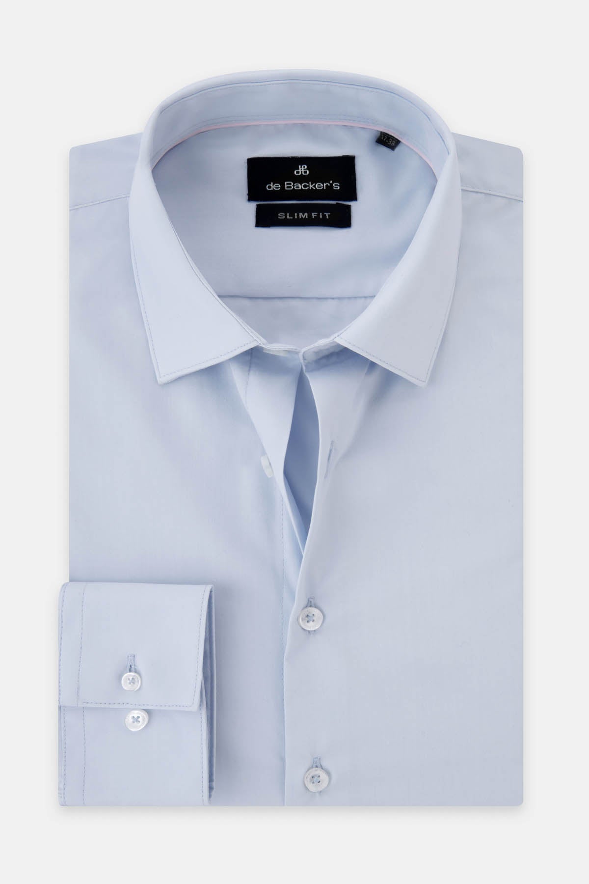 Solid Light-Blue Dacron Classic Shirt - 1