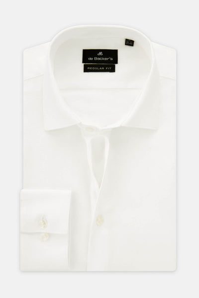 Jacquard White Classic Shirt - 1