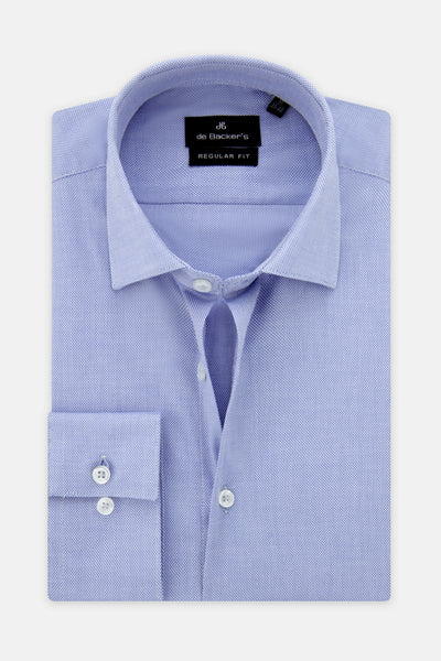 Jacquard Pique Light-Blue Classic Shirt - 1