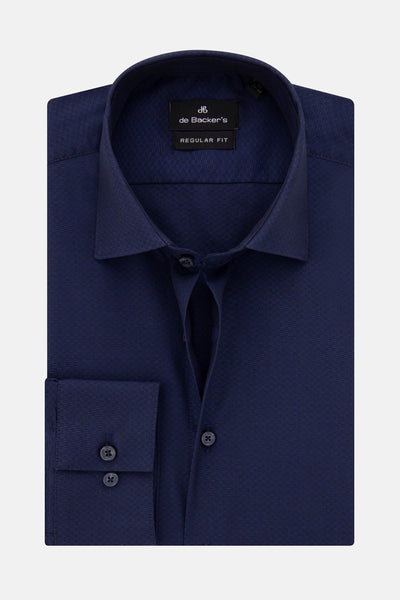 Jacquard Navy Classic Shirt - 1