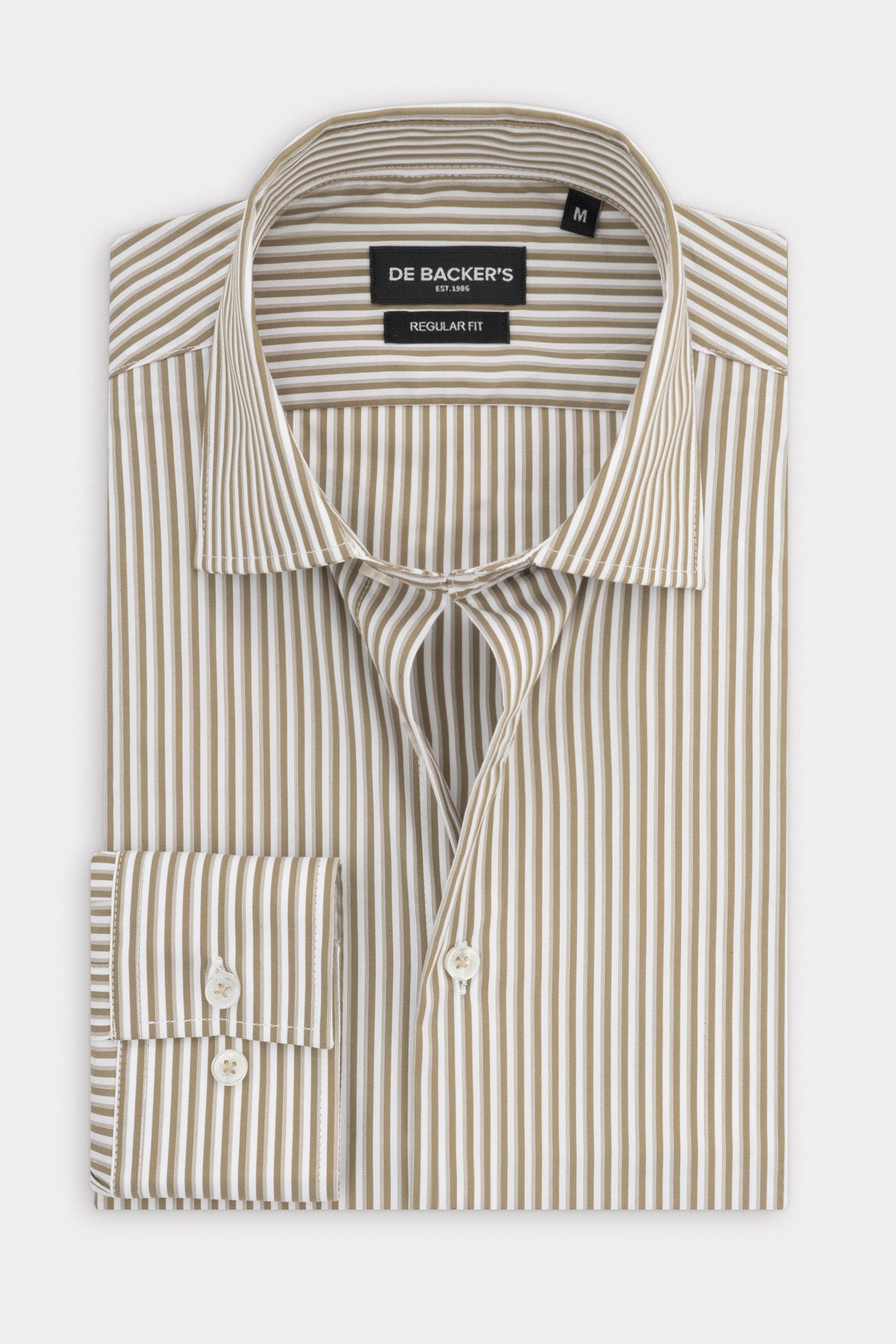 Stripped Beige & White Bamboo Classic Shirt