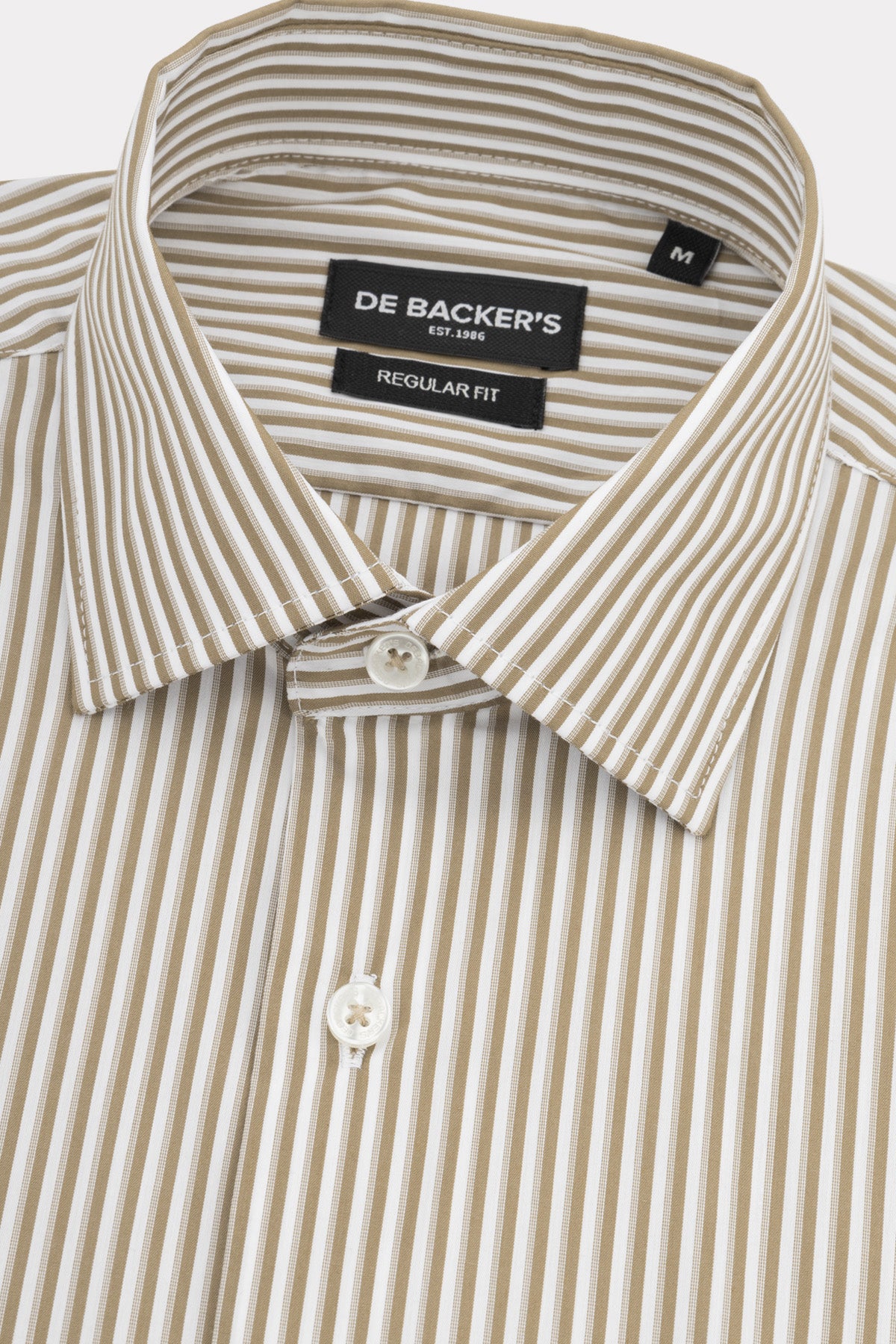 Stripped Beige & White Bamboo Classic Shirt