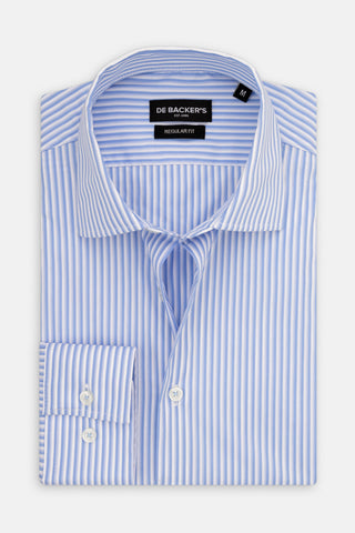 Striped Light Blue & White Bamboo Classic Shirt