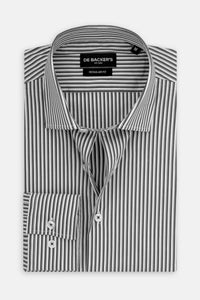 Striped Dark Liver & White Bamboo Classic Shirt - 1