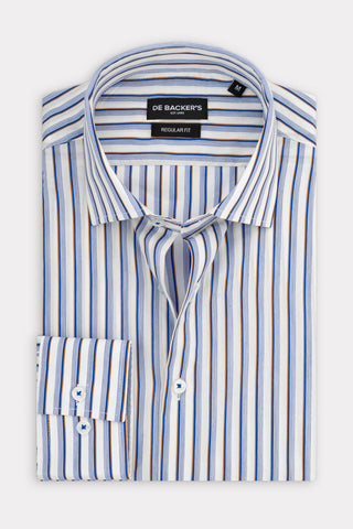 Striped White & Light Blue Classic Shirt