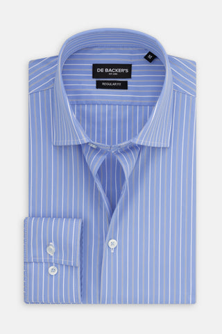 Striped White & Light Blue Classic Shirt