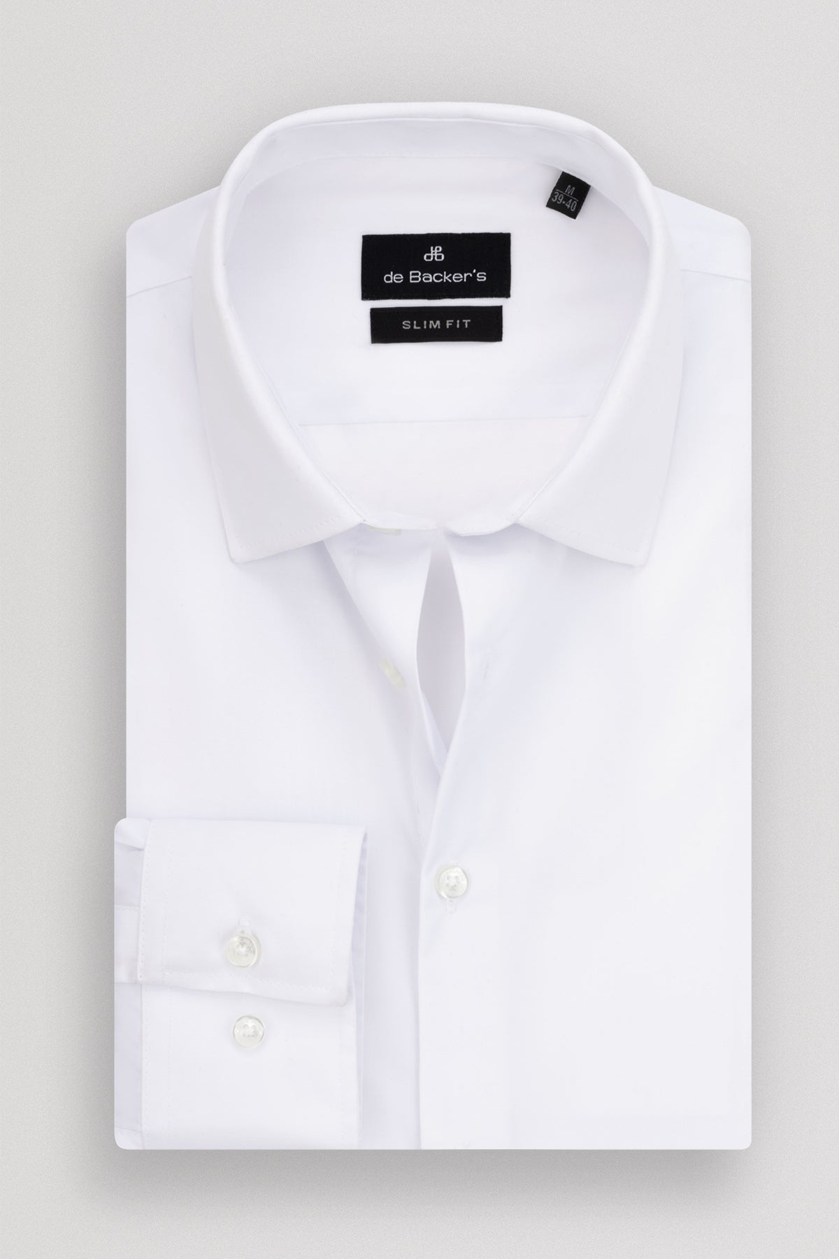 Solid White Slim Dacron Classic Shirt - 1