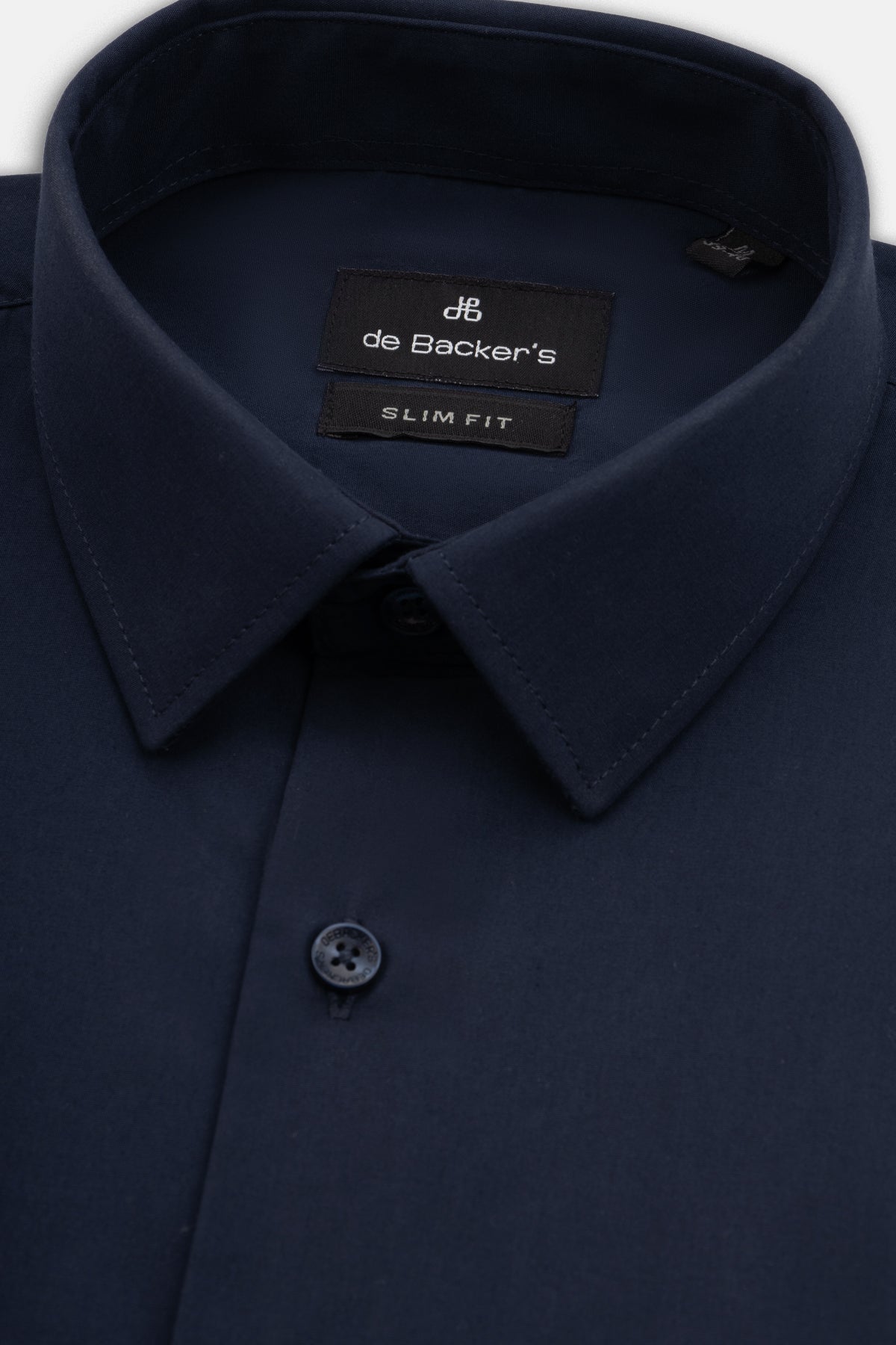 Solid Dark Navy Slim Dacron Classic Shirt