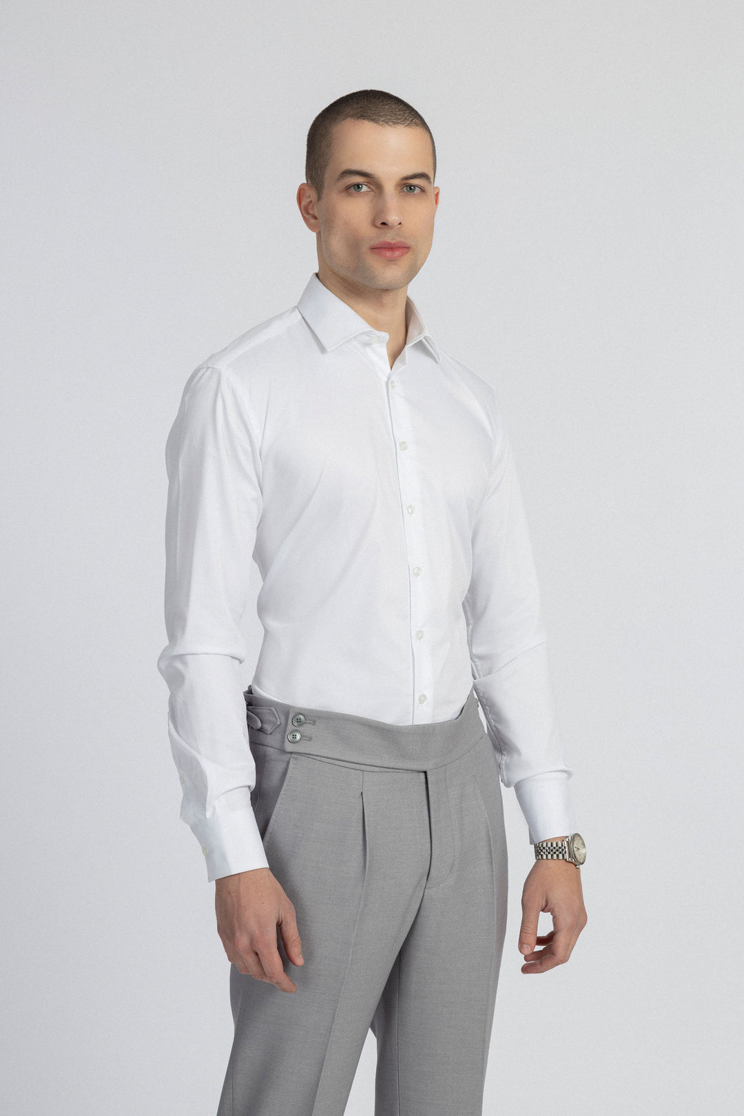 Solid White Dacron Classic Shirt - 4