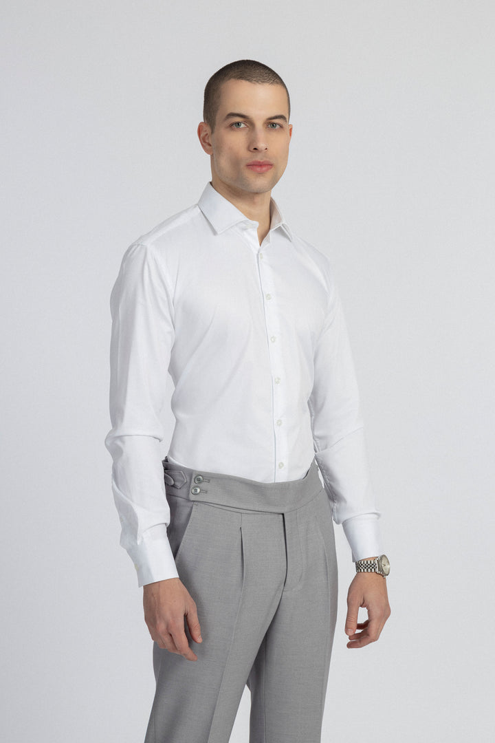 Solid White Dacron Classic Shirt - 4