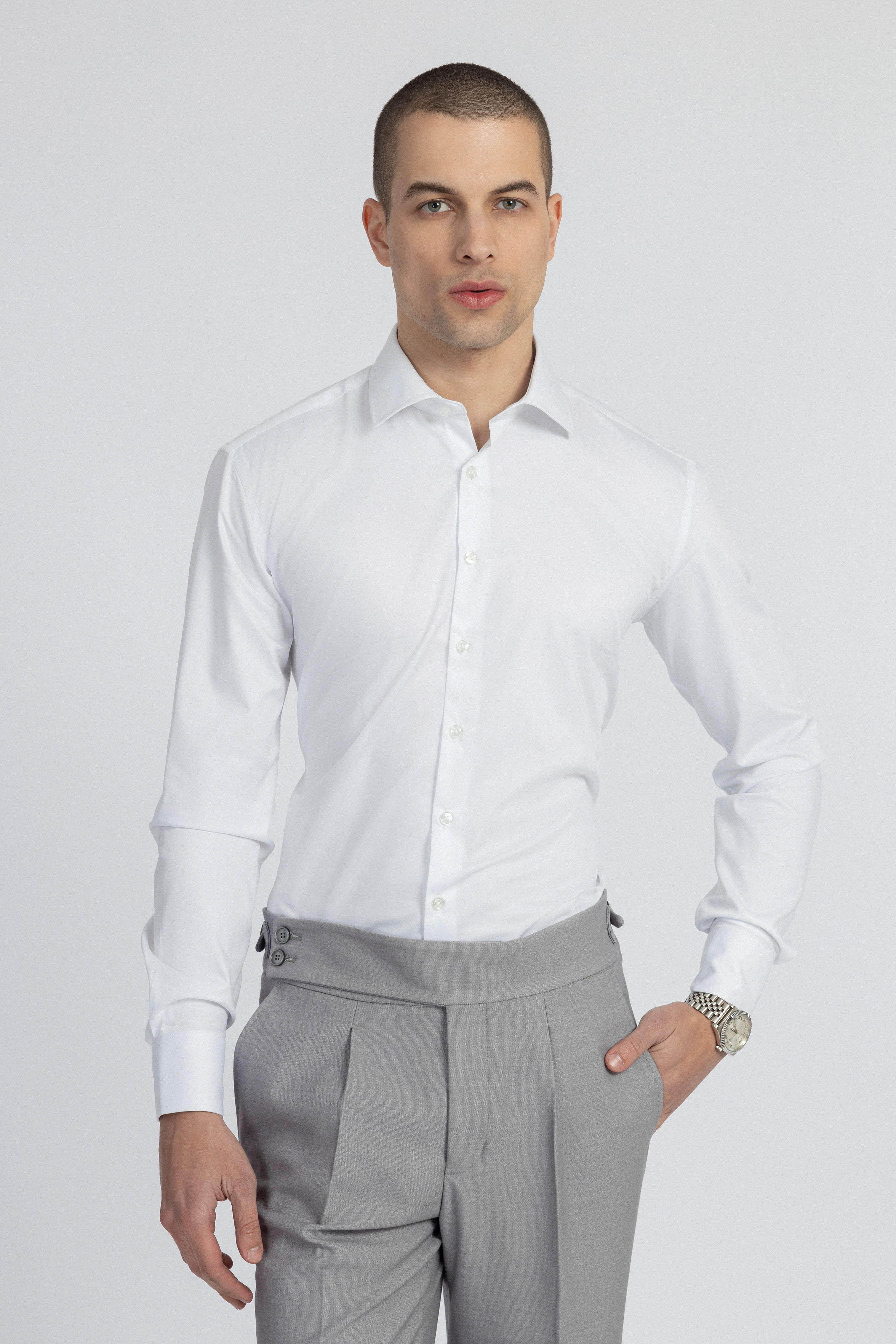 Solid White Dacron Classic Shirt