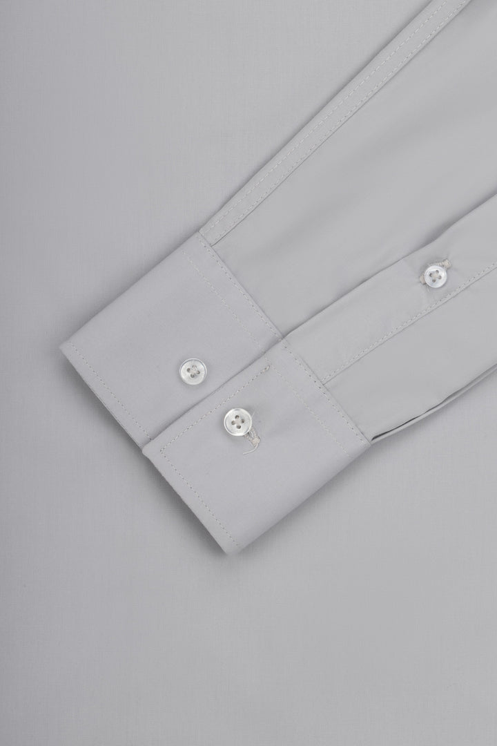 Solid Gray Dacron Classic Shirt - 3