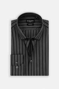 Striped Black & White Smart Casual Shirt