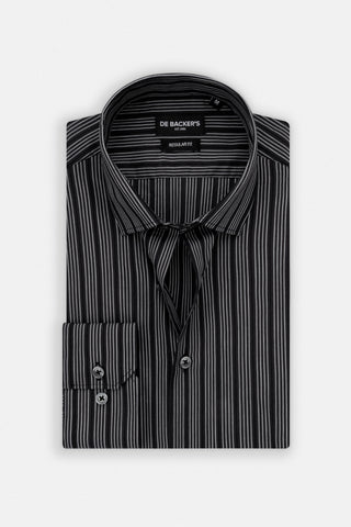 Striped Black & White Smart Casual Shirt