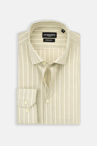Striped Beige & Pistachio Smart Casual Shirt