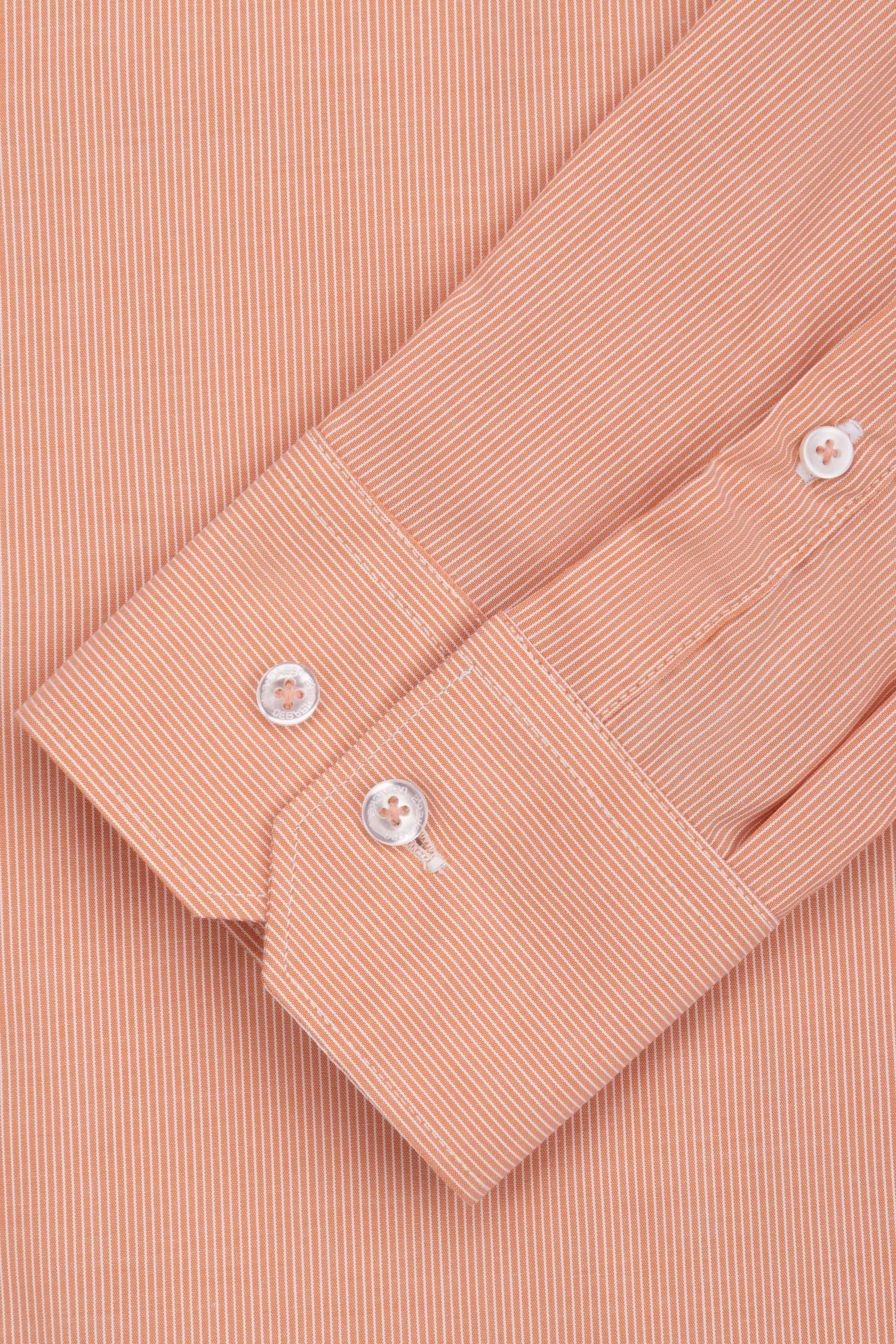 Striped Persian Orange Smart Casual Bamboo Shirt