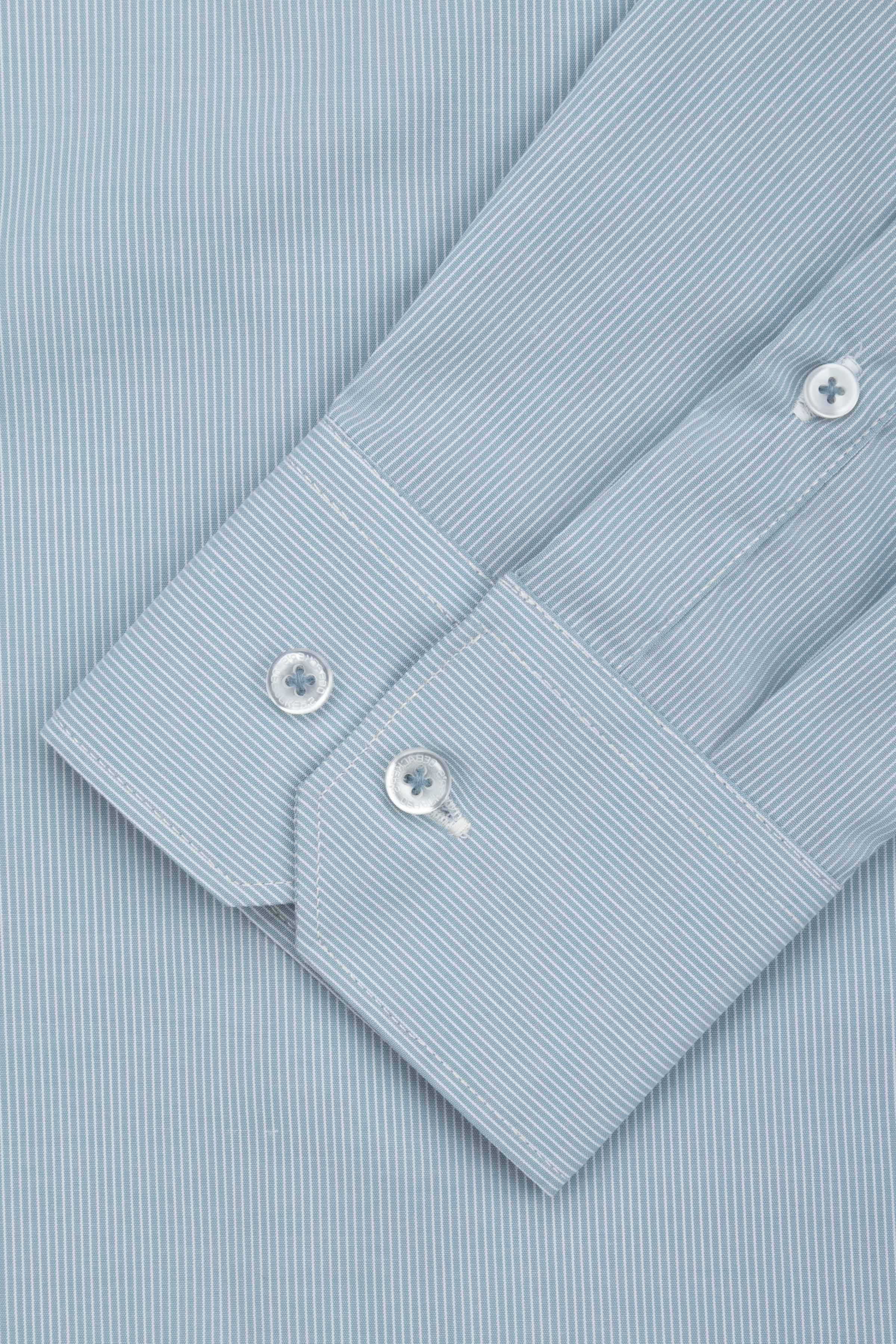 Striped Carolina Blue Smart Casual Bamboo Shirt