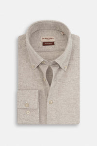 Light Beige Casual Linen Blend Shirt
