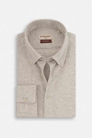 Light Beige Casual Linen Blend Shirt