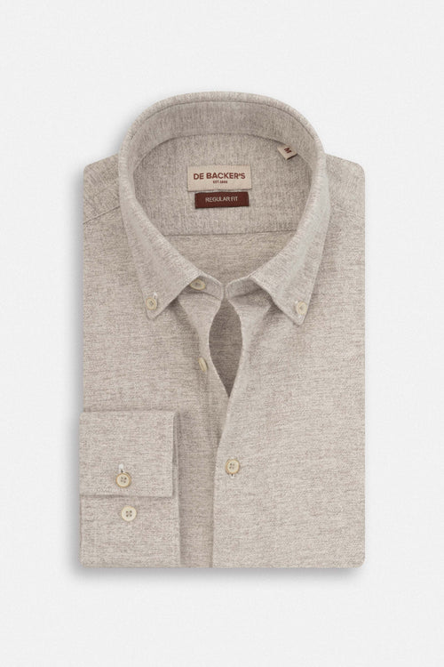 Light Beige Casual Linen Blend Shirt