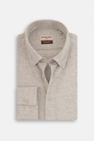 Light Beige Casual Linen Blend Shirt