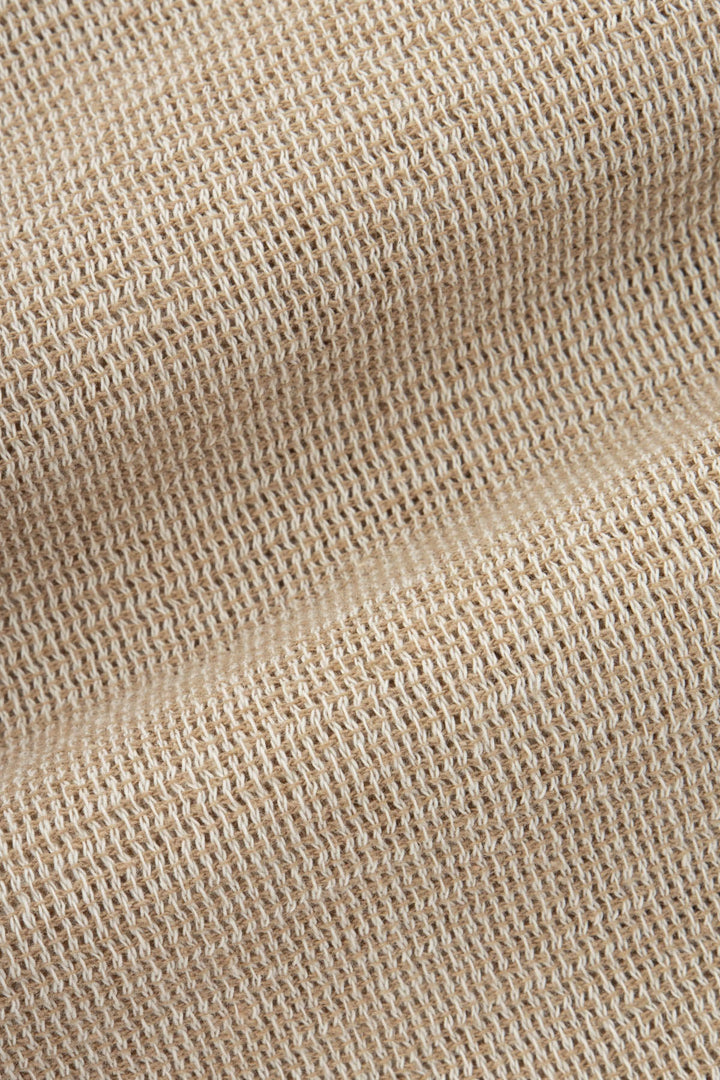 Solid Khaki Boucle Casual Shirt - 4