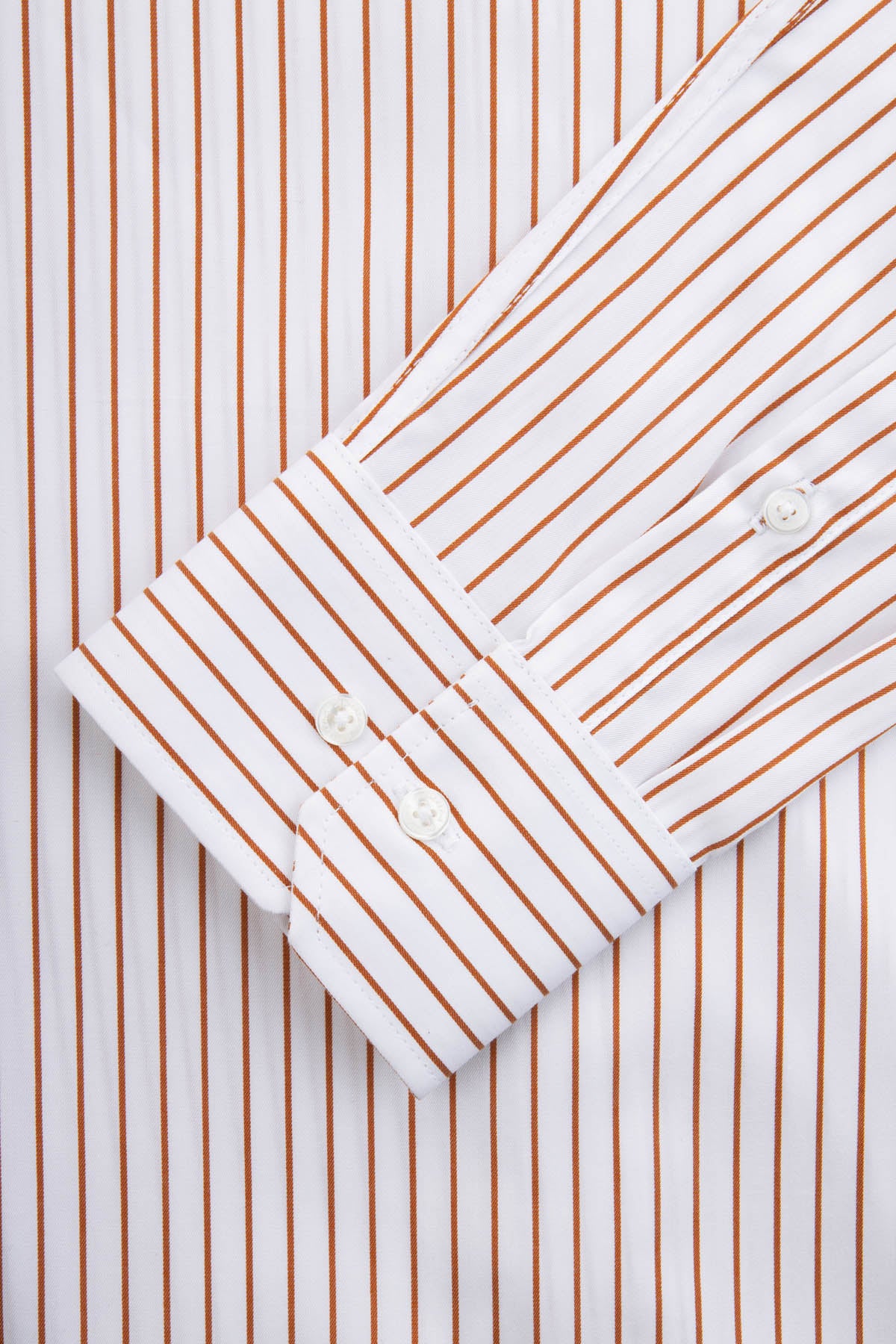 Striped White & Orange Smart Casual Shirt