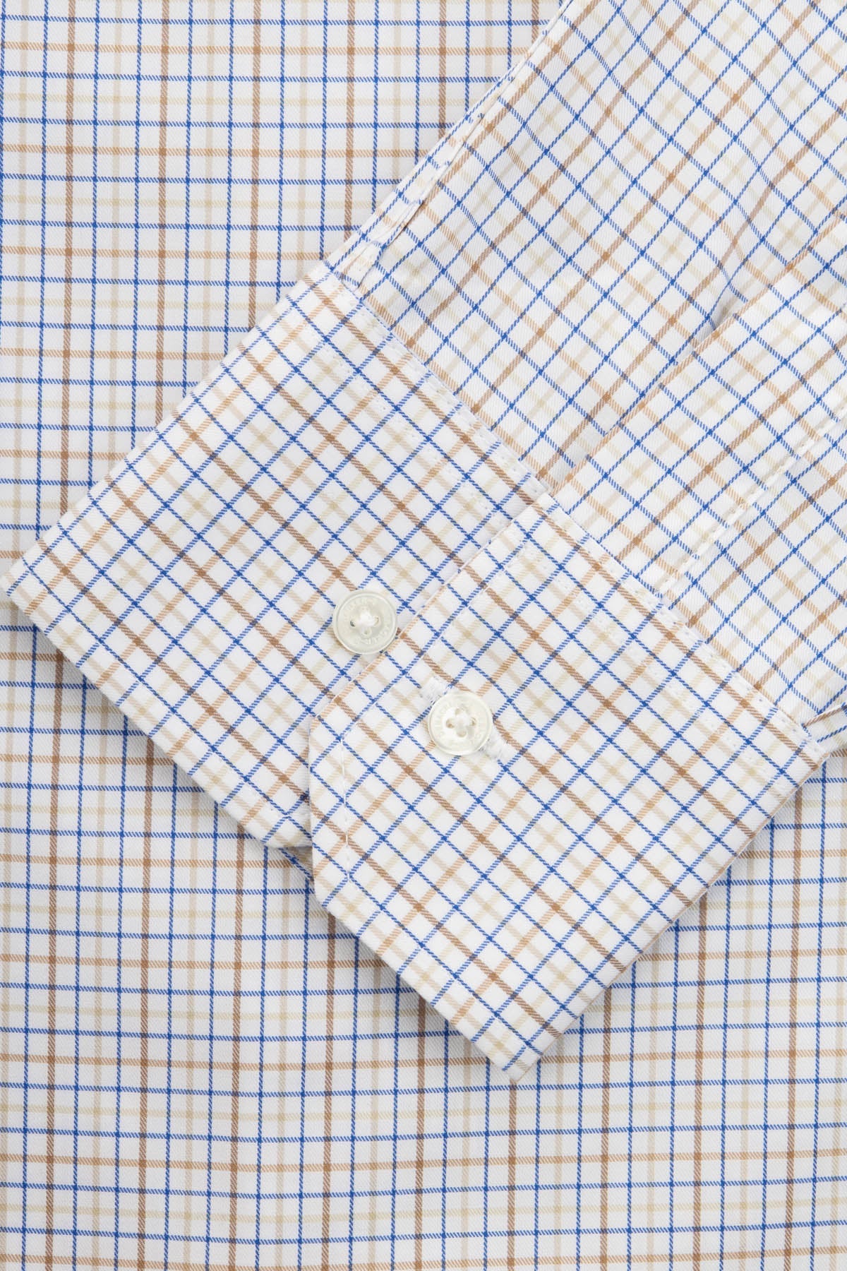 Checked Off White & Light Blue Smart Casual Shirt