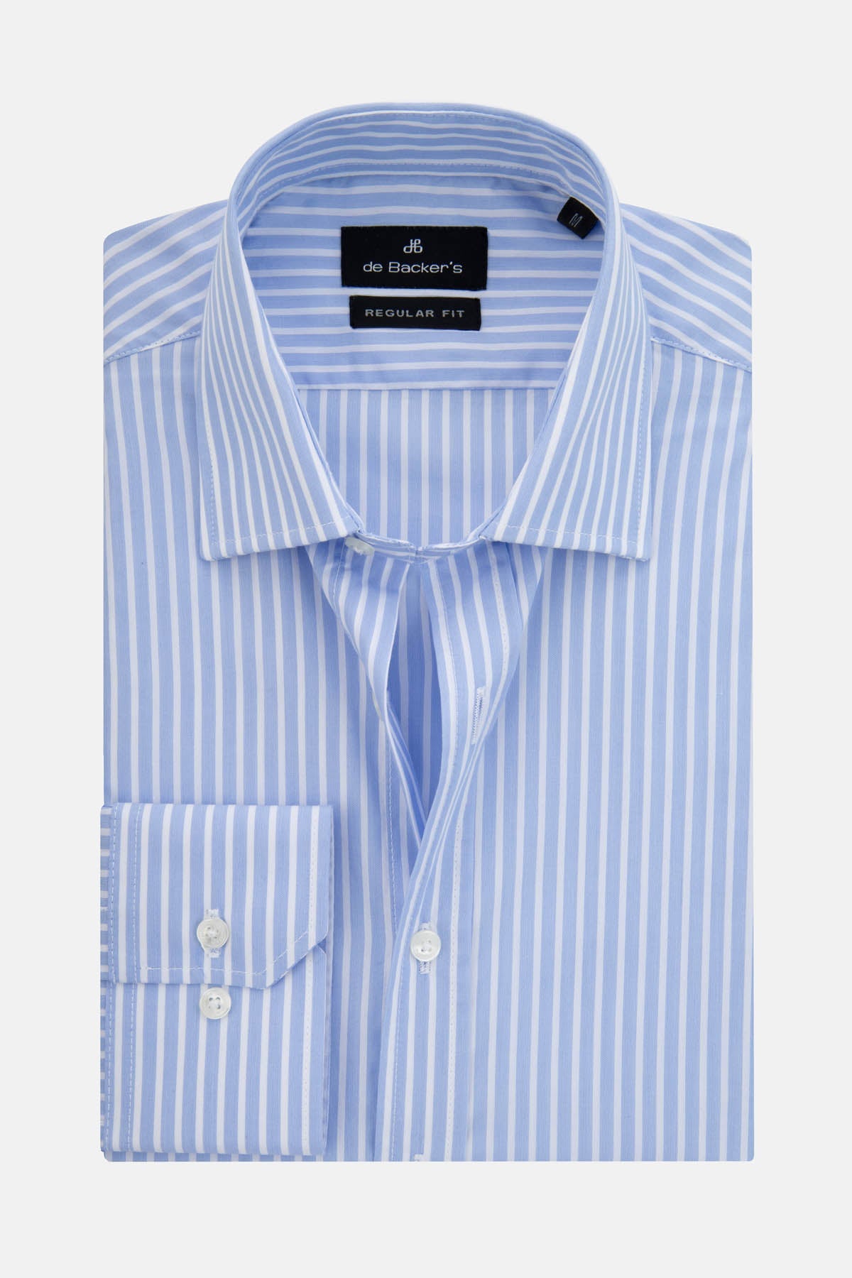 Striped Light Blue & White Smart Casual Shirt