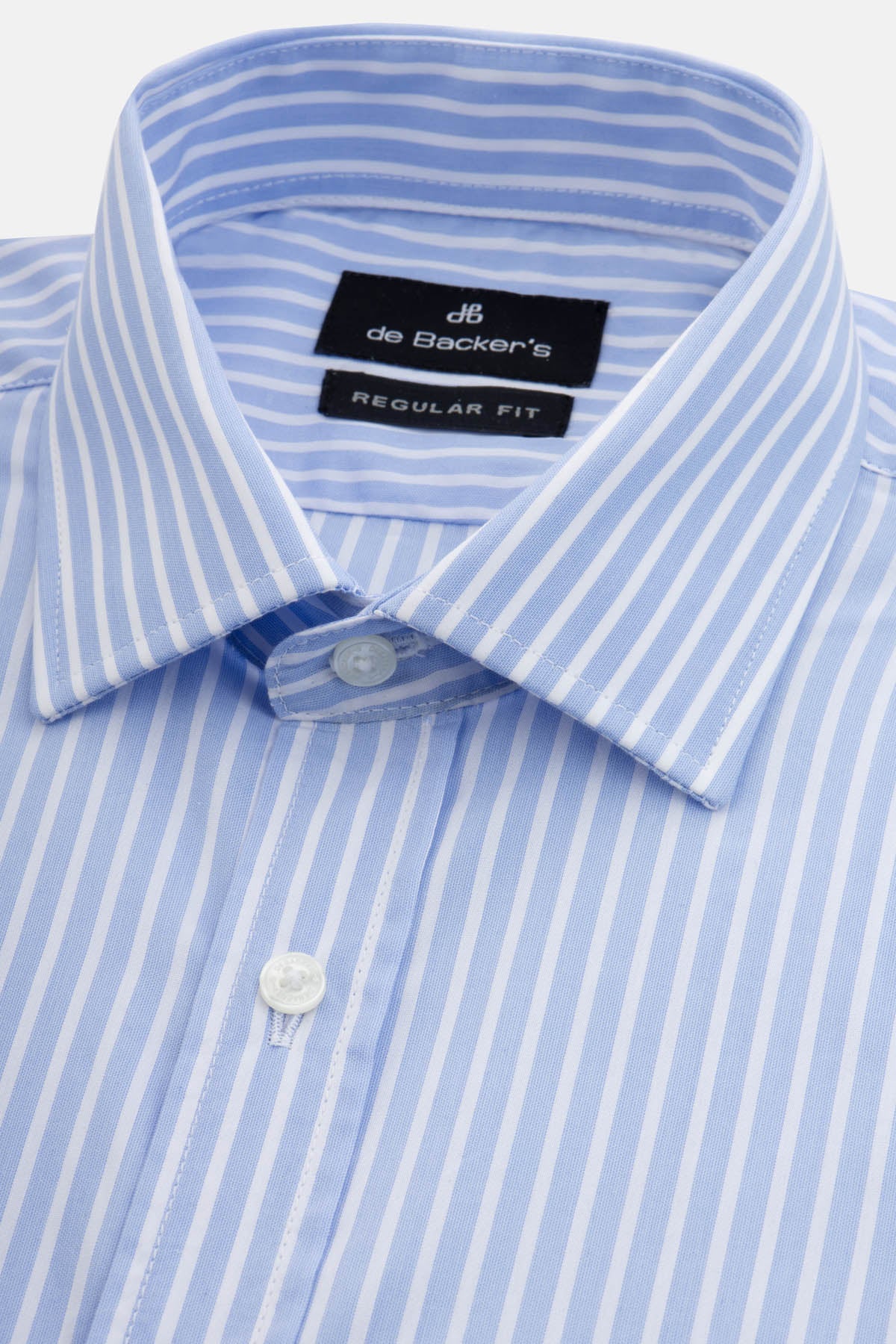 Striped Light Blue & White Smart Casual Shirt - 2