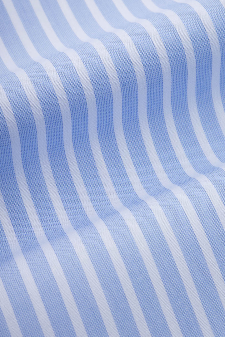 Striped Light Blue & White Smart Casual Shirt - 3