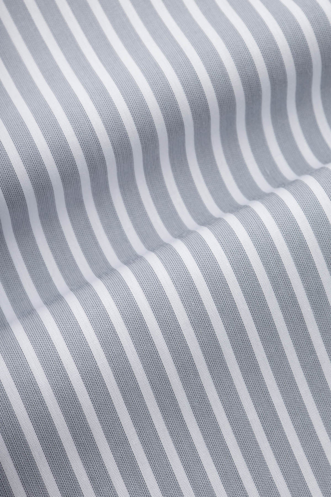 Striped Light Gray & White Smart Casual Shirt - 3