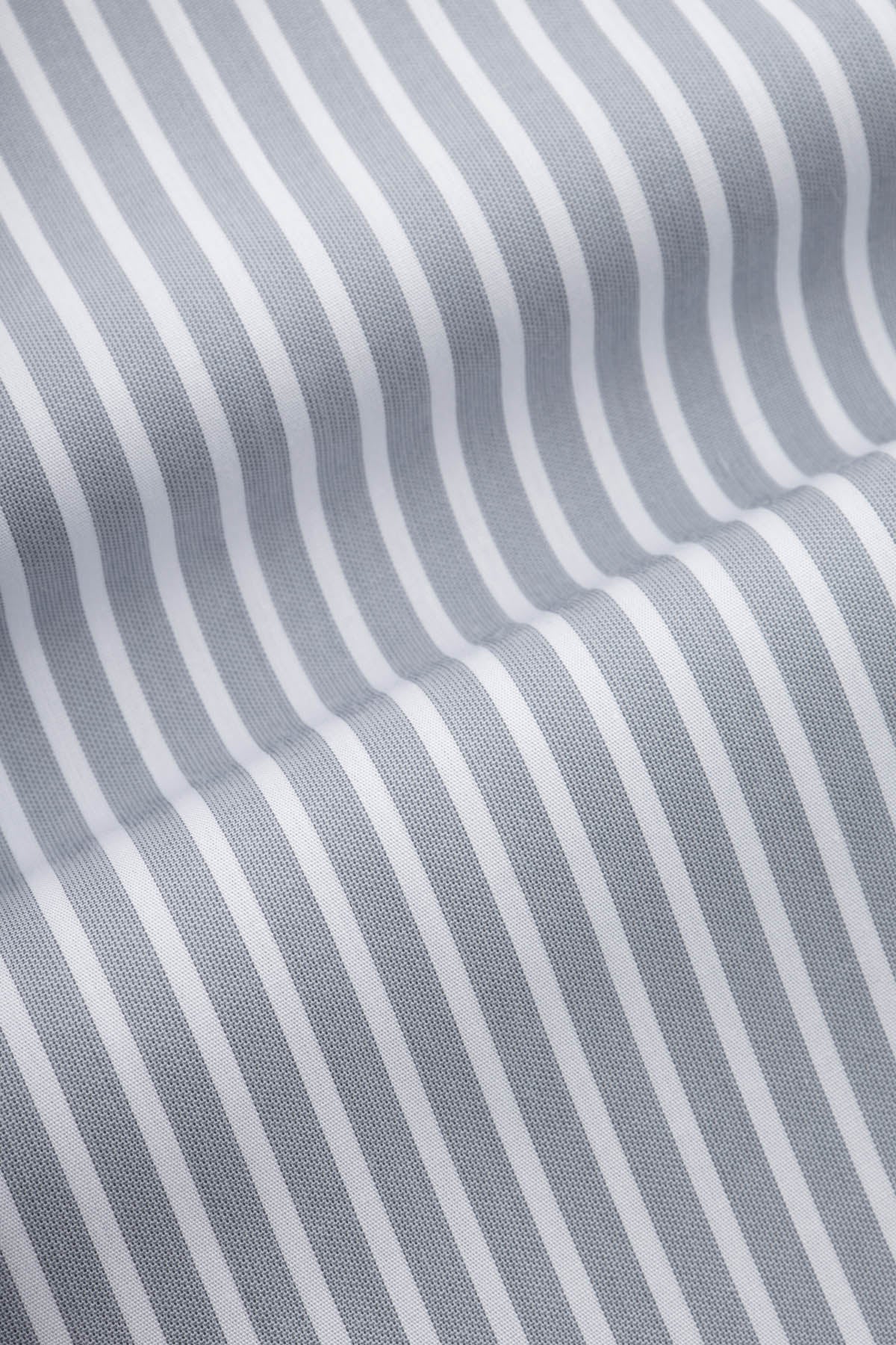 Striped Light Gray & White Smart Casual Shirt